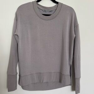 Athleta Coaster Luxe Crewneck Sweatshirt Light Purple Super Soft Oversized XS